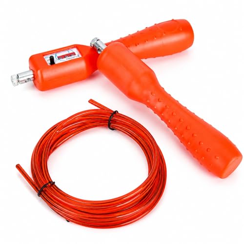 Count Rope Skipping, Red Steel Wire Bearing Jump Rope with Digital Counter, Lightweight Fitness Skipping Rope - Durable Indoor Outdoor Exercise Tool for Adults and Students