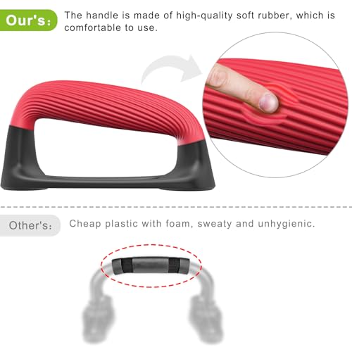 Kipika Push Up Bars, Pushup Stands With Thickened Soft Plastic Handle, Stable and Non-Slip Base, Pushup Handles Perfect for Floor Strength Training