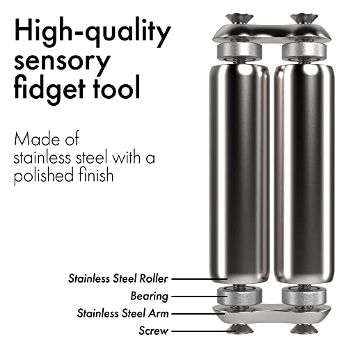 ONO Roller - Handheld Fidget Toy for Adults | Help Relieve Stress, Anxiety, Tension | Promotes Focus, Clarity | Compact, Portable Design (Natural, Full Size - Stainless Steel) - size: Full Size, style: Stainless Steel - Natural