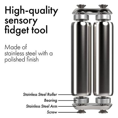 ONO Roller - Handheld Fidget Toy for Adults | Help Relieve Stress, Anxiety, Tension | Promotes Focus, Clarity | Compact, Portable Design (Natural, Full Size - Stainless Steel) - size: Full Size, style: Stainless Steel - Natural