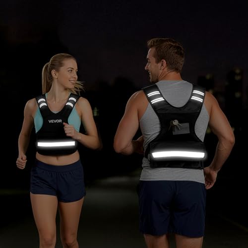 VEVOR Adjustable Weighted Vest, 4-10lbs/20-32lbs/24-40lbs/40lbs Comfortable X-Shape Body Weight Vest Set with 6/8 Weight Packs and Reflective Stripe, for Men Women, Workout Equipment for Strength Training Running Jogging - size: 4-10 lbs