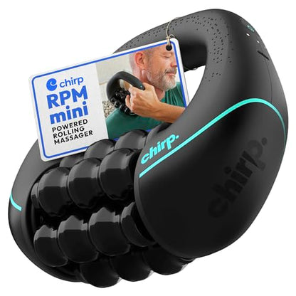 Chirp RPM Mini - Rolling Percussive Massager, Percussive Therapy, Whole Body Relief, Deep Tissue and Muscle Recovery, Percussion Massage, Rechargeable, Hands-Free Base, Powerful, 3-Speed Spin - style: RPM Mini