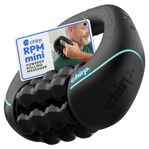 Chirp RPM Mini - Rolling Percussive Massager, Percussive Therapy, Whole Body Relief, Deep Tissue and Muscle Recovery, Percussion Massage, Rechargeable, Hands-Free Base, Powerful, 3-Speed Spin - style: RPM Mini
