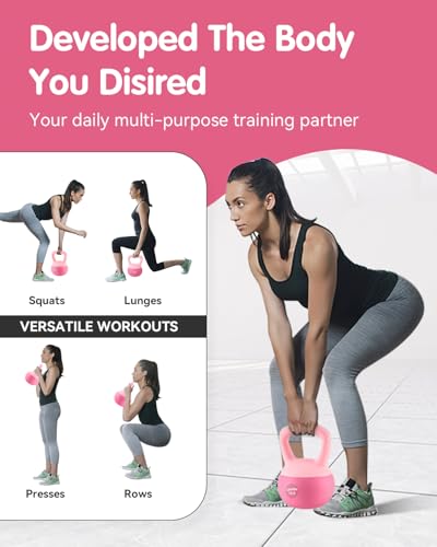 Soft Kettlebell - Cushioned Impact-Resistant Base and Anti-Slip - color: Pink