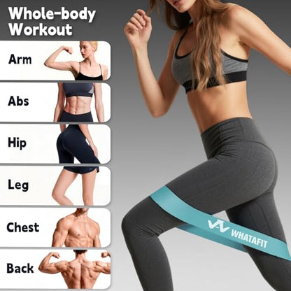 WHATAFIT Resistance Loop Exercise Bands, Latex Elastic Workout Bands for Men and Women, for Home Fitness, Stretching, Strength Training