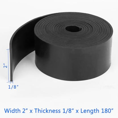 WochiTV Solid Rubber Strips, 2" Wide x 1/8" Thick x 180" Long Neoprene Rubber Sheets Rolls Perfect for DIY Gasket Material, Sealing, Liner, Shield, Padding, Mat - size: 2" W x 180" L, style: 1/8(.125") Thick