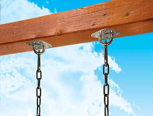 Heavy Duty Hammock Hanging Kit Pad Eye Plates Staple Ring Hook,Ceiling Wall Mount Anchor Hooks Hanger for Swing Chair Suspension - Shade Sail Hardware for Outdoor Indoor Activity(Stainless Steel)