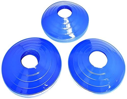BlueDot Trading High Visibility Disc Cones for Sports, Agility Training, Soccer, Football, Field Cone Markers for Adults or Kids with Holder, Blue, Quantity 30-Pack