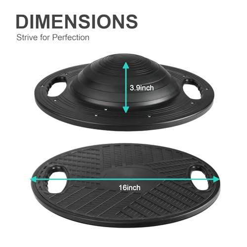 Wobble Balance Board Portable Balance Board with Handle for Balance Training and Core Trainer Balance Stability Trainer Healthy Material Non-Skid Bump Surface & Physical Therapy