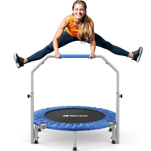 BCAN SP2 40/48" Foldable Mini Rebounder Trampoline for Adults |FED Fitness - color: Blue, size: 40-inch