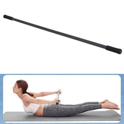 Yoga Stick 5 ft Sturdy Steel, Adjustable Stretching Stick for Mobility, Flexibility and Balance, Versatile Exercise Stick with Rubber Handles for Office, Home or Fitness