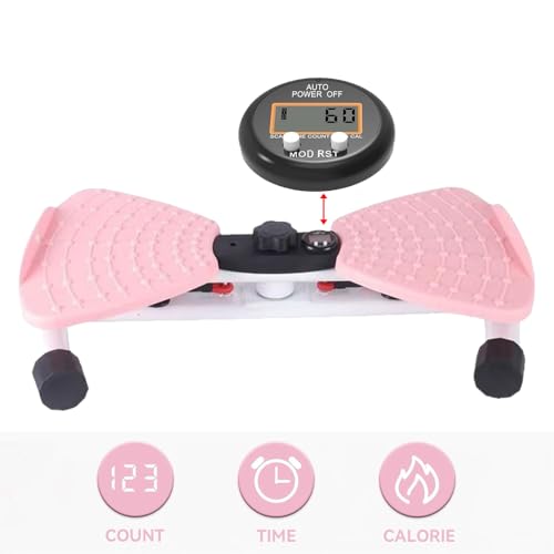 Mute Waist Twister Board, 3-Level Adjustable Ab Workout Machine for Women Men, Noiseless Exercise Twist Board for Home Gym, 330 lbs Capacity, Digital Timer