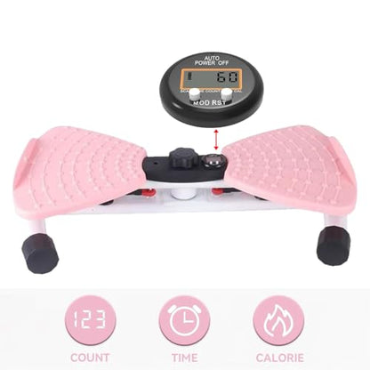 Mute Waist Twister Board, 3-Level Adjustable Ab Workout Machine for Women Men, Noiseless Exercise Twist Board for Home Gym, 330 lbs Capacity, Digital Timer