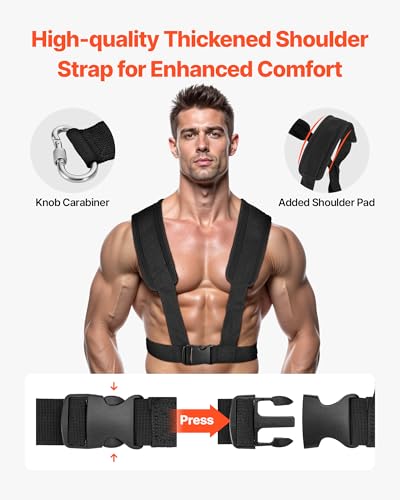 VEVOR Football Sleds and Chutes, Weight Sled, Football Training Pull Push Running Sled, Fitness Workout Sled Push Gym Equipment, Adjustable Height Handle, Compatible 1/2 in Weight Plates - style: Push Pull-BK OR