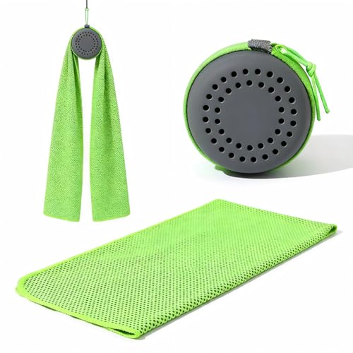 1 Pack Cooling Towels for Neck and Face (12"x31.5") – Microfiber Soft Breathable Ice Towel Chilly Towels for Gym, Running, Yoga, Camping, Workout, Sports & More – Instant Cooling Relief (Green) - color: Green