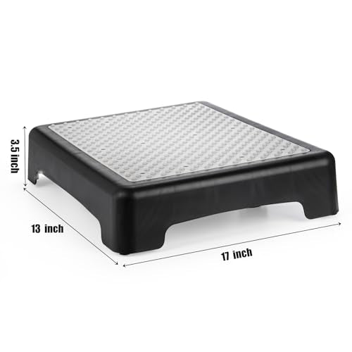 Lawei One Step Stool for Adults and Elderly, Non-Slip Mobility Stepping Stools, Safety High Rise Stairs, Portable Platform Step Standing Supports for Cars, Bed, Door, Stair, Bathroom, Indoor/Outdoor