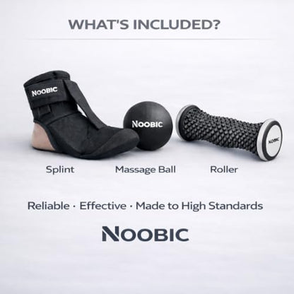 Plantar Fasciitis Night Splint, Foot Roller & Lacrosse Ball for Tension Relief, Foot Pain Relief Heel Spur, Arch Pain, Achilles Tendonitis, Comfortable and Gentle Foot Brace Men and Women (L)