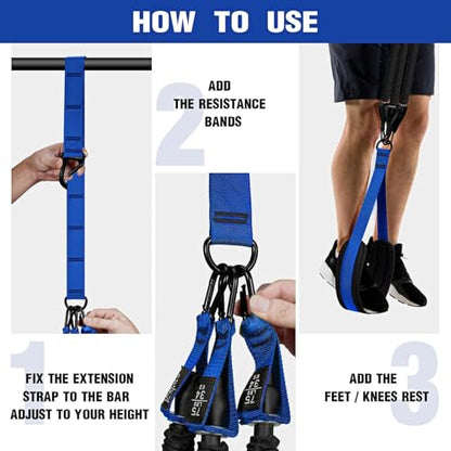 Pull Up Assist Bands Set of 4 Bands 300 Lbs - color: Blue