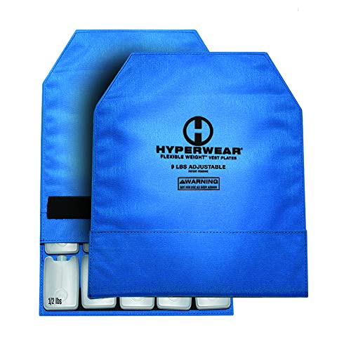 HYPERWEAR FlexLoad™ Adjustable Rucking Plates – Flexible, Low-Profile Weight System for Rucking Backpacks & Weighted Training - color: BLUE PAIR, size: 19 LB