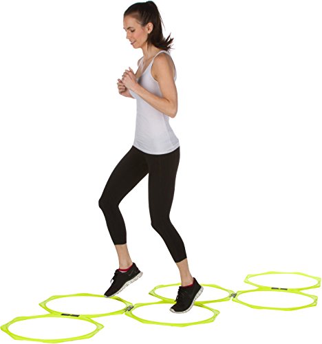 Hexagonal Speed & Agility Training Rings - Set of 6 by Trademark Innovations - color: Light Green, size: 20"