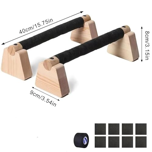 Calisthenics Bars Push Up Bar 1 Pair Wooden Solid Wood Bracket Durable Push-up Stand Non-slip Parallettes Bars Bodybuilding Fitness - color: 15.75IN