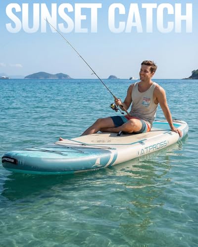 11'6"x35" Inflatable Paddle Board, 450lbs Extra Wide Stand Up Paddleboard for Adults with Premium SUP Accessories Kit & Backpack, Blow Up Kayak Non-Slip Stable Deck Boat for Yoga Fishing Surf - style: Light Wood Grain