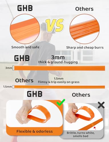 GHB Pro Agility Ladder Agility Training Ladder Speed 12 Rung 20ft with Carrying Bag - color: Orange
