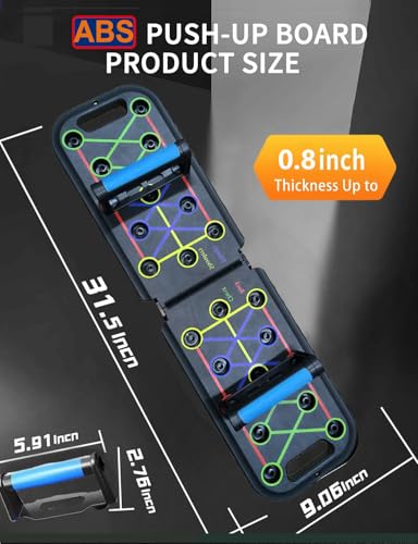 12-In-1 Push Up Board,Portable Pushup Bars for Men, Muscle Max Press Up Boards,Foldable Gym Home Exercise Board,Multi-function Push-Up Stand,Home Workout Equipment with Resistance Bands