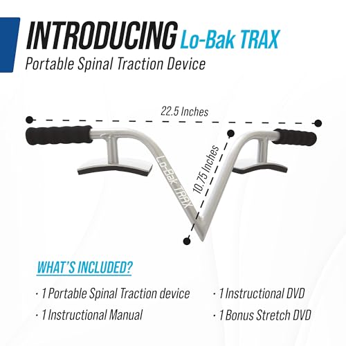 Lo-Bak TRAX by EZ-Bak Lumbar Spine Stretcher - Upper and Lower Back Stretcher for Herniated Disc & Sciatica Scoliosis - Portable Lumbar Traction Device for Spinal Decompression and Back Pain