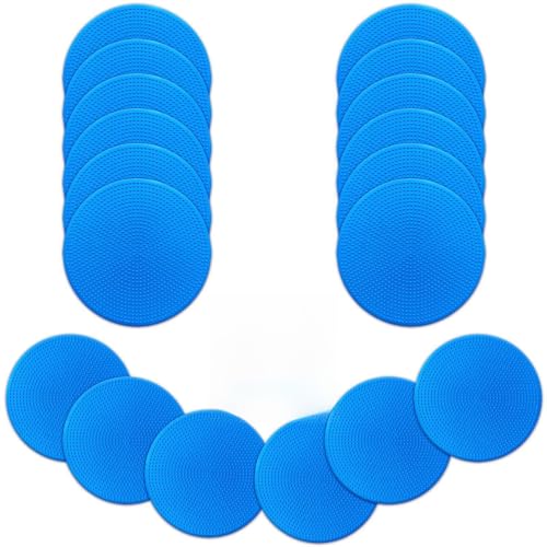 Poly Spot Markers 4 inch/9 inch Non-Slip Rubber Agility Training Markers Floor Dots Flat Field Cones for Football, Soccer, Basketball, School Exercise Drills, Dance Practice - color: Blue, size: 4 inch