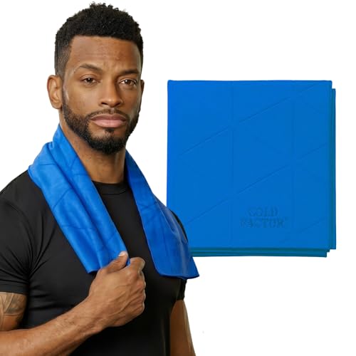 Cooling Towels for Sports, Cooling Neck Wraps – Cold Towel for Running, Workout & Outdoor Use, with UPF 50+-Soft, Chill Pad, Reusable Cooling Neck Towel, 13"x29.5" - 1 Pack (Blue) - color: Blue