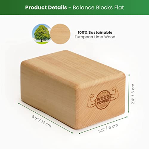 WOODPOWER BalanceBlocks - Handstand Blocks & Yoga Block in One - Bodyweight Training, Gymnastics, Acrobatics, Yoga, Yoga prop and accessory, Lightweight, Good for Travel, Premium European Quality (Pack of 2)