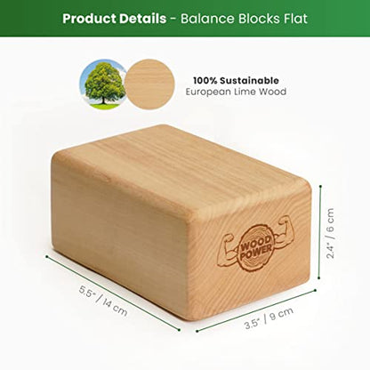 WOODPOWER BalanceBlocks - Handstand Blocks & Yoga Block in One - Bodyweight Training, Gymnastics, Acrobatics, Yoga, Yoga prop and accessory, Lightweight, Good for Travel, Premium European Quality (Pack of 2)