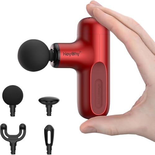 HEYCHY Super Mini Massage Gun, Percussion Deep Tissues Muscle Massager - color: Red