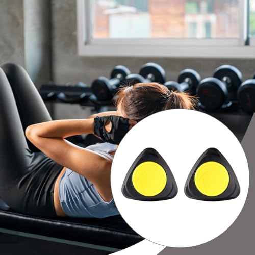 Core Sliders Exercise Gliding Discs Pair for Hardwood & Carpet Floors, Gym Gliders Fitness Equipment for Squats & Core Training, Black Yellow