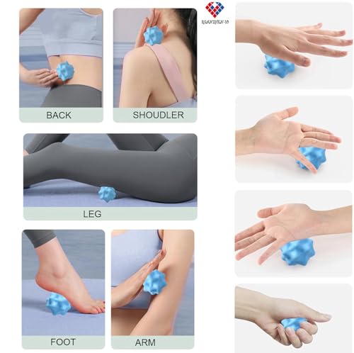 Massage Ball for Deep Tissue Muscle Recovery,Myofascial Release,Plantar Fasciitis Relief Eliminate Muscle Pain & Tension (Blue) - color: Blue