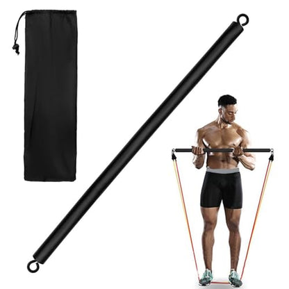 Resistance Band Bar, With Storage Bag Pilates Bar Portable Workout Pod Adjustable 3-Section Pilates Bars for Legs, Hip, Waist, Arm