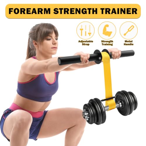 Forearm Strengthener and Wrist Roller,Forearm Trainer with Thicker Handle and Adjustable Strap,Grip Strength Trainer for Hand, Wrist