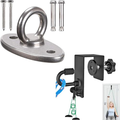Wall Ceiling Mount Bracket for Suspension Strap Trainer, 2800lb Capacity, Body Weight Strength Training Systems - Heavy Duty Door Anchor Attachment - Shoulder Pulley for Rotator Cuff Recover