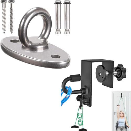 Wall Ceiling Mount Bracket for Suspension Strap Trainer, 2800lb Capacity, Body Weight Strength Training Systems - Heavy Duty Door Anchor Attachment - Shoulder Pulley for Rotator Cuff Recover
