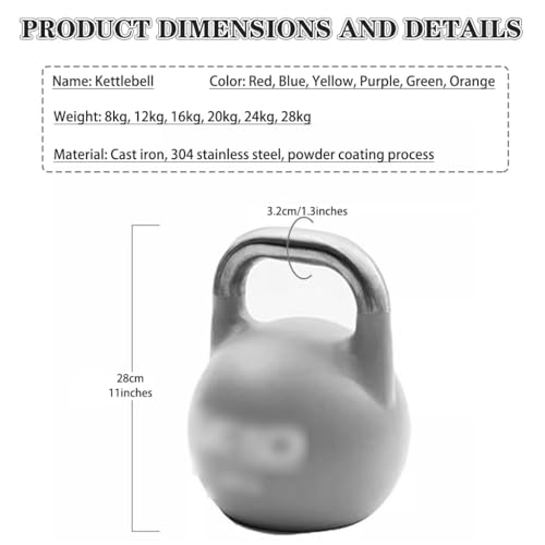 Kettle Bells Weight Gym Men's Competitive Kettlebell, Professional Strength Training Cast Iron Dumbbell, Swing/Squat/Deadlift, Sports Equipment(Red-8kg) - color: Red-8kg