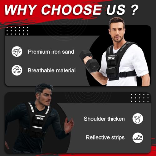 Adjustable Weighted Vest Men and Women 20lbs/ 30lbs/ 40lbs Weights with Reflective Stripe, Weight Vest Woman Workout Vest for Strength Training,Running & Walking