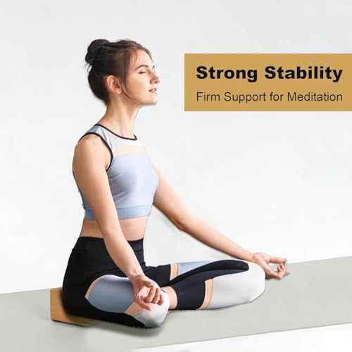 4 Pack Cork Yoga Blocks, Non Slip and High Density Yoga Blocks, Natural Wood Brick for Exercise, Pilates, Stretching, Balance, Gym, Home Workout,9 x 6 x 4Inch