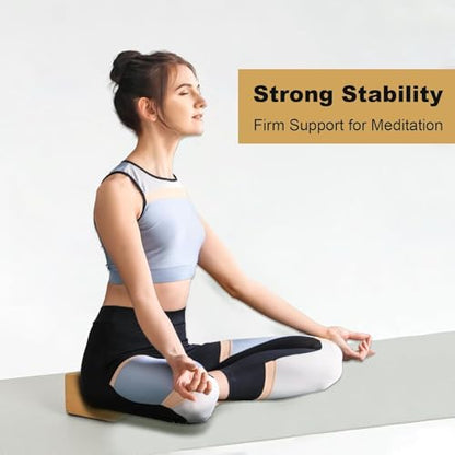 4 Pack Cork Yoga Blocks, Non Slip and High Density Yoga Blocks, Natural Wood Brick for Exercise, Pilates, Stretching, Balance, Gym, Home Workout,9 x 6 x 4Inch