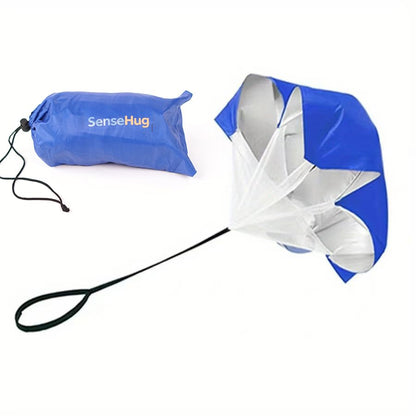 Resistance Parachute for Running, Speed Training Parachute for Sprint, Football, Soccer, Agility and Strength Workouts, Adjustable Belt with Carry Bag - color: blue