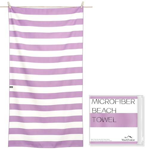 Your Choice Microfiber Beach Towel Sand-Free Quick Dry (67"x35"/60"x30") - color: D-lombok Lilac, size: Extra Large(67x35")