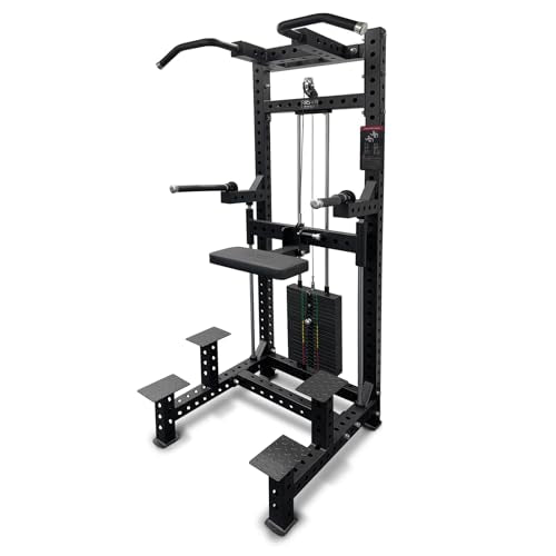 Commercial Dip & Chin Assist Machine with 220LBS Counterweight, Pull Up Assist Station Upper Body Workout Equipment with Adjustable Handles, Multi-Grip Chin Up Bar for Home Gym or Rehabilitation