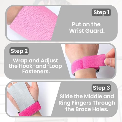Amrta Gymnastics Grips with Wristbands for Girls 2 Pair - color: Pony&Pink, size: Large
