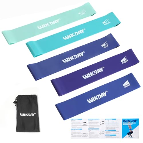 Resistance Bands for Working Out Exercise Loop Bands Workout Bands Set for Men Women Body Stretching, Crossfit Training, Home Workout, Physical Therapy, Booty Legs, Set of 5 - color: Blue