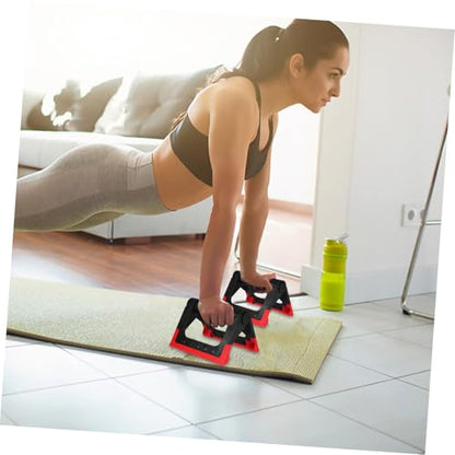 Abaodam Push-up Bars Pair Rotating Push-up Rack Red Metal Fitness Equipment for Home Strength Training Men Women